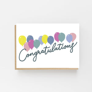 Congratulations Balloons - Greeting Card