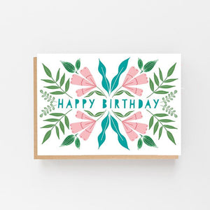 Happy Birthday - Floral Spring Design - Greeting Card