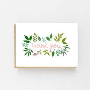 Thank You Leaf Design - Greeting Card